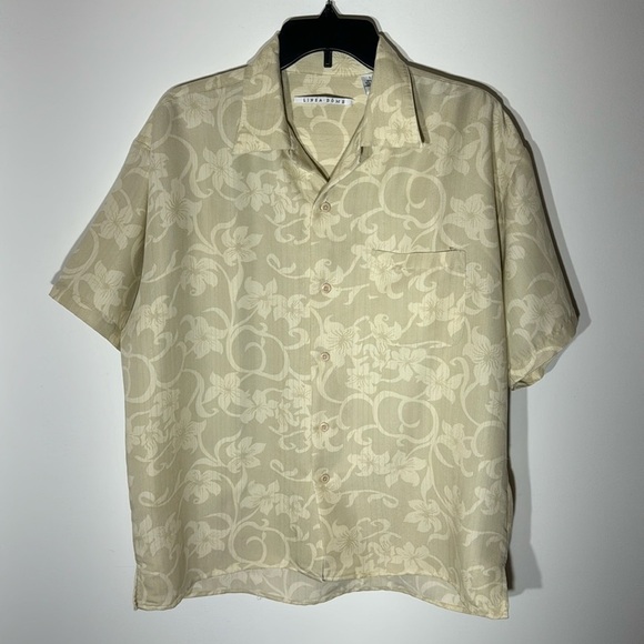 Lines Dome Men’s Hawaiian Floral Print Short Sleeve Button Down Shirt Size Large - Picture 1 of 5